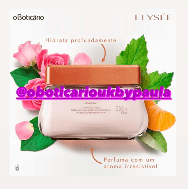 Elysee Creme Acetinado Hidratante Corporal 250g Elysée