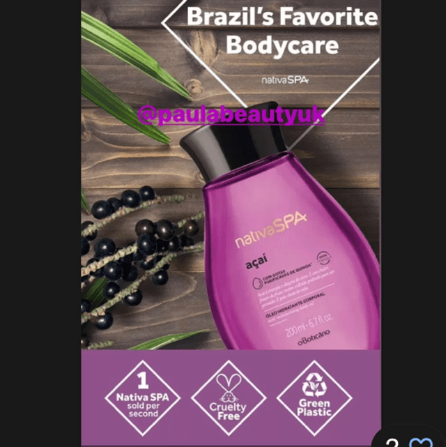 Nativa SPA Açaí Óleo Hidratante 200ml acai 