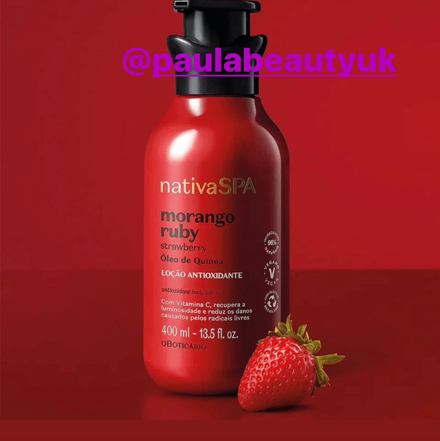 Nativa Spa Loção Hidratante Corporal Morango Ruby 400ml