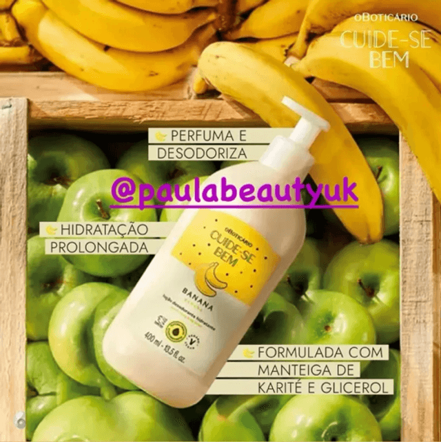 Loção Hidratante Corporal Cuide-se Bem Feira Banana, 400ml- Edição Limitada
