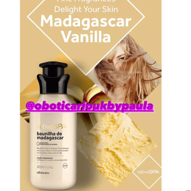Nativa Spa Loção Hidratante (Madagascar Vanilla) Baunilha de Madagascar 400ml