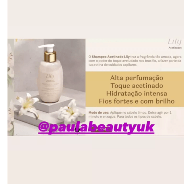 Lily Shampoo Acetinado 250ml O Boticário *