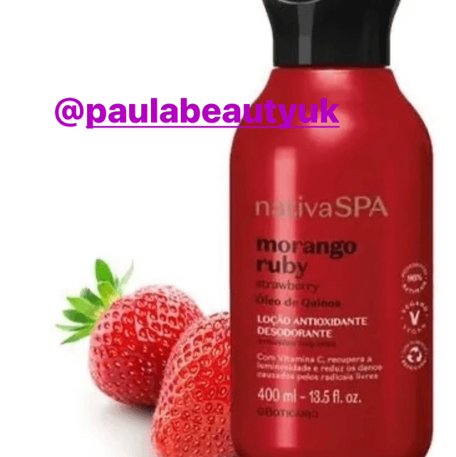 Nativa Spa Loção Hidratante Corporal Morango Ruby 400ml