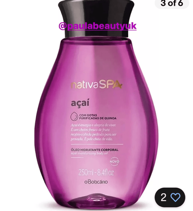 Nativa SPA Açaí Óleo Hidratante 200ml acai 