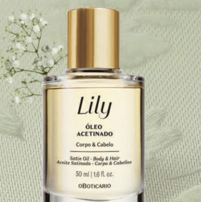 Óleo Acetinado Multifuncional Corpo e Cabelo Lily 200g