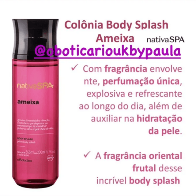 O BOTICARIO NATIVA SPA BODY SPLASH PLUM/ AMEIXA 200ML Body Mist Plum *