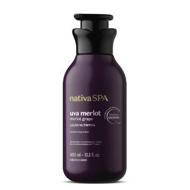 Nativa SPA Merlot Grape (uva merlot) Moisturising Body Lotion, 400ml o Boticário