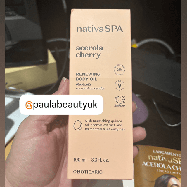 O Boticário Nativa Spa Acerola Cherry Renewing Body Oil, 100ml OLEO CORPORAL