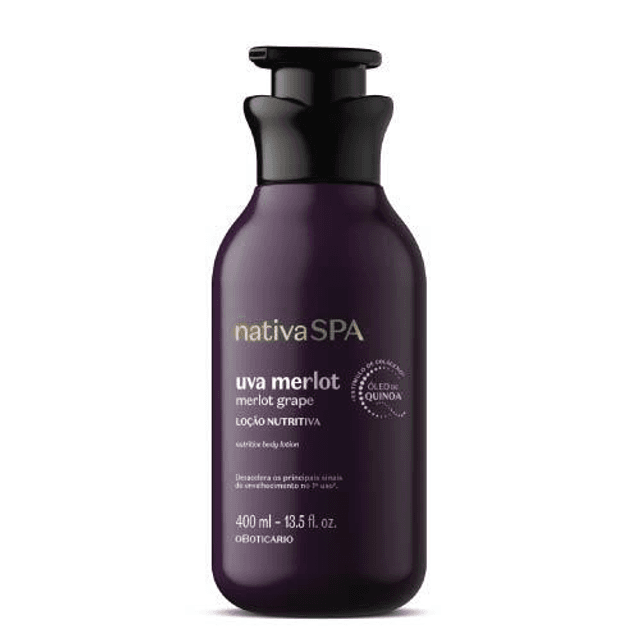 Nativa SPA Merlot Grape (uva merlot) Moisturising Body Lotion, 400ml o Boticário